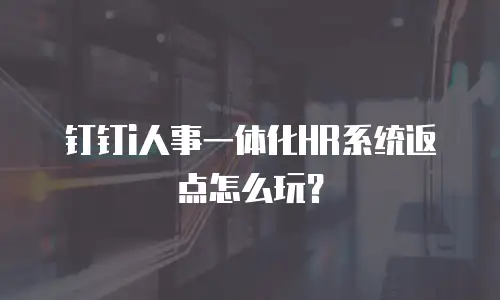 钉钉i人事一体化HR系统返点怎么玩？