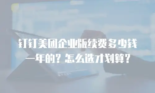 钉钉美团企业版续费多少钱一年的？怎么选才划算？