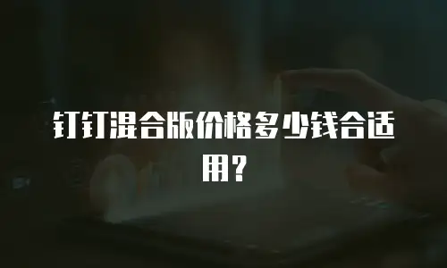 钉钉混合版价格多少钱合适用？
