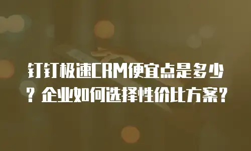 钉钉极速CRM便宜点是多少？企业如何选择性价比方案？