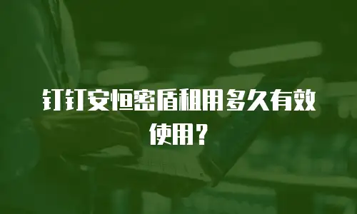 钉钉安恒密盾租用多久有效使用？