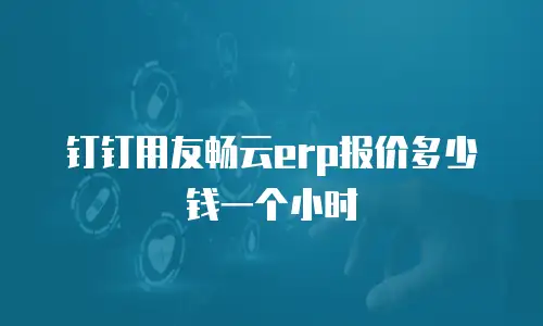 钉钉用友畅云erp报价多少钱一个小时
