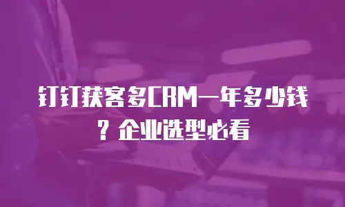 钉钉获客多CRM一年多少钱？企业选型必看