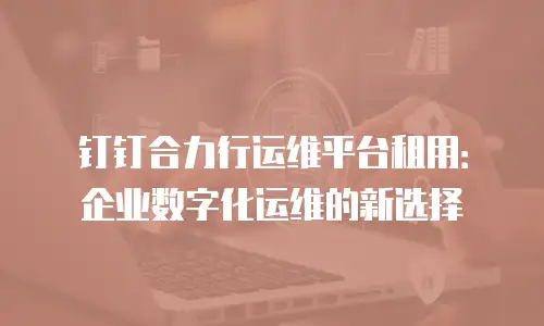 钉钉合力行运维平台租用：企业数字化运维的新选择