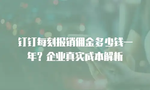 钉钉每刻报销佣金多少钱一年？企业真实成本解析