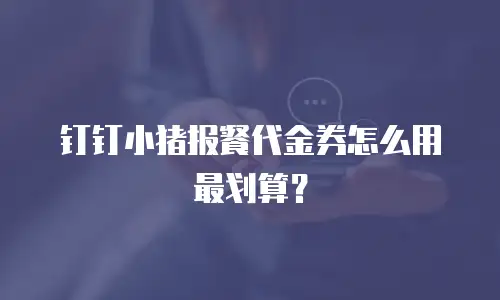 钉钉小猪报餐代金券怎么用最划算？