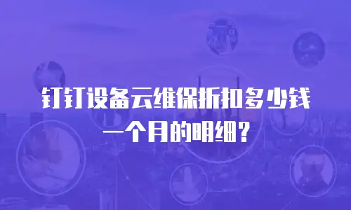 钉钉设备云维保折扣多少钱一个月的明细？
