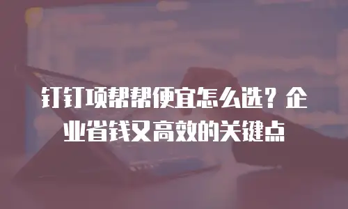 钉钉项帮帮便宜怎么选？企业省钱又高效的关键点