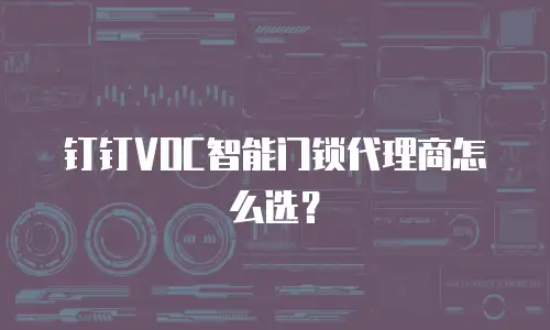 钉钉VOC智能门锁代理商怎么选？