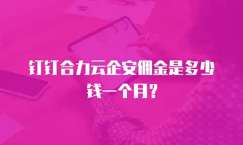 钉钉合力云企安佣金是多少钱一个月？