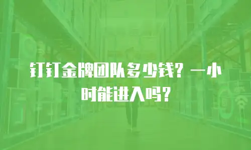 钉钉金牌团队多少钱？一小时能进入吗？