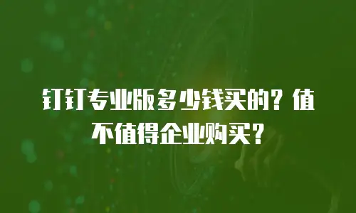 钉钉专业版多少钱买的？值不值得企业购买？