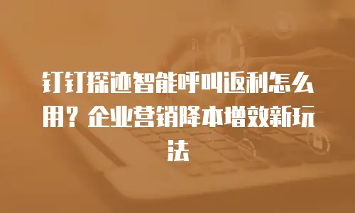 钉钉探迹智能呼叫返利怎么用？企业营销降本增效新玩法