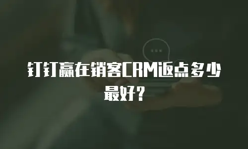 钉钉赢在销客CRM返点多少最好？