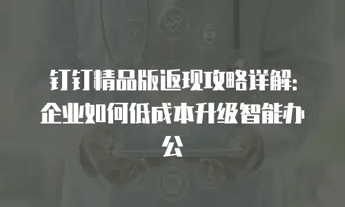 钉钉精品版返现攻略详解：企业如何低成本升级智能办公
