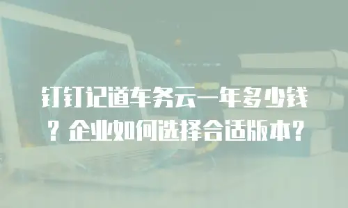 钉钉记道车务云一年多少钱？企业如何选择合适版本？
