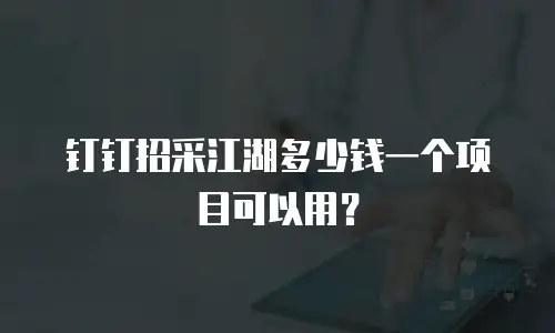 钉钉招采江湖多少钱一个项目可以用？