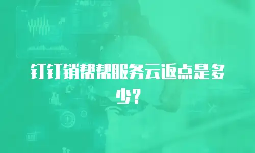 钉钉销帮帮服务云返点是多少？