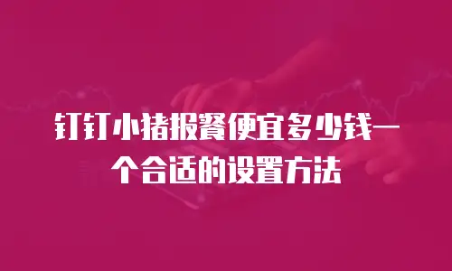钉钉小猪报餐便宜多少钱一个合适的设置方法