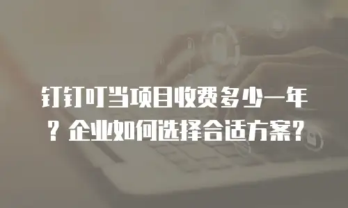钉钉叮当项目收费多少一年？企业如何选择合适方案？