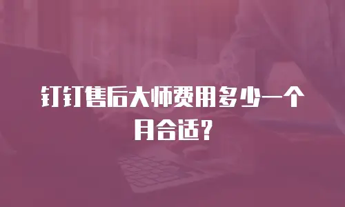 钉钉售后大师费用多少一个月合适？