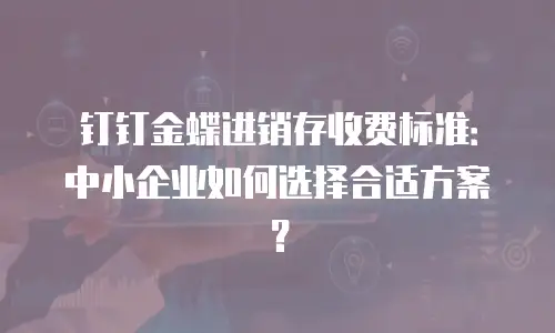 钉钉金蝶进销存收费标准：中小企业如何选择合适方案？