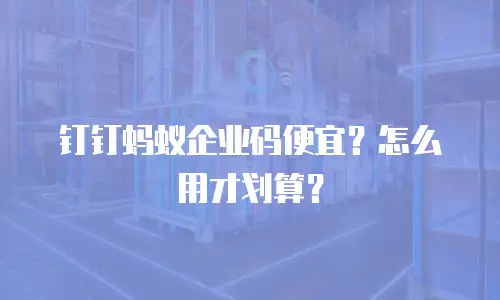 钉钉蚂蚁企业码便宜？怎么用才划算？