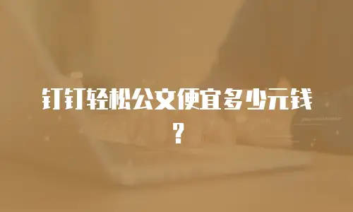 钉钉轻松公文便宜多少元钱？