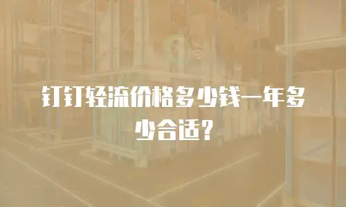 钉钉轻流价格多少钱一年多少合适？