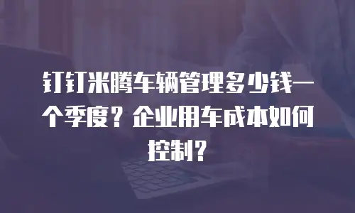 钉钉米腾车辆管理多少钱一个季度？企业用车成本如何控制？