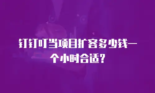 钉钉叮当项目扩容多少钱一个小时合适？