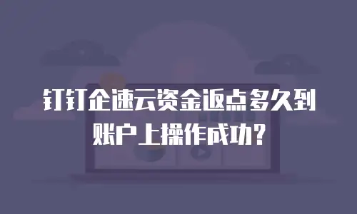 钉钉企速云资金返点多久到账户上操作成功？