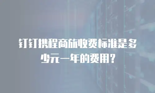 钉钉携程商旅收费标准是多少元一年的费用？