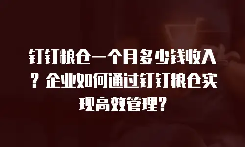 钉钉粮仓一个月多少钱收入？企业如何通过钉钉粮仓实现高效管理？