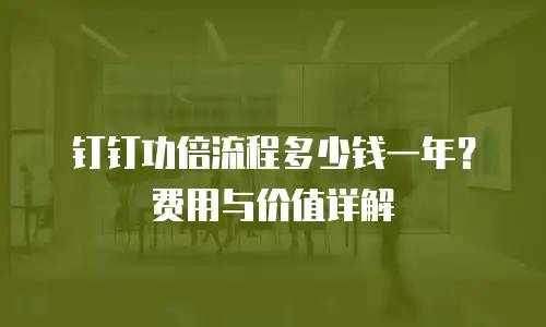 钉钉功倍流程多少钱一年？费用与价值详解