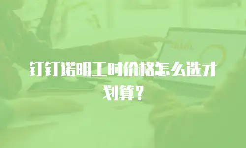 钉钉诺明工时价格怎么选才划算？