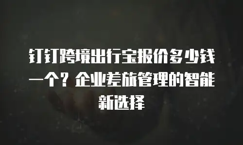钉钉跨境出行宝报价多少钱一个？企业差旅管理的智能新选择