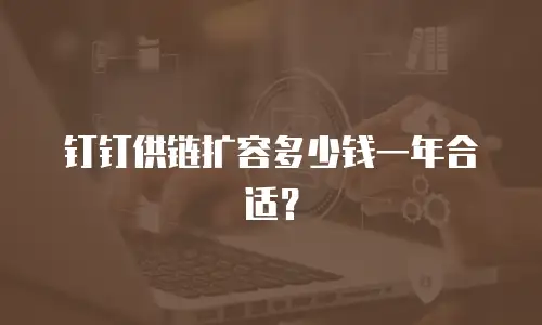 钉钉供链扩容多少钱一年合适？