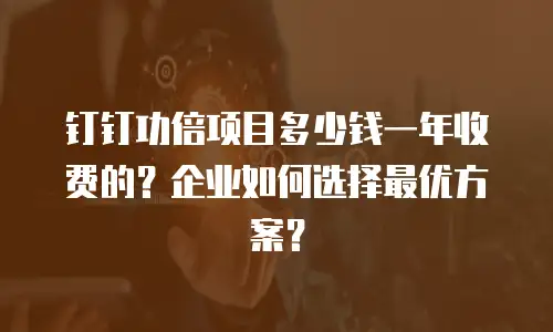 钉钉功倍项目多少钱一年收费的？企业如何选择最优方案？