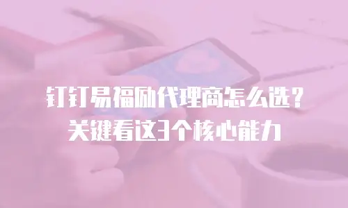 钉钉易福励代理商怎么选？关键看这3个核心能力