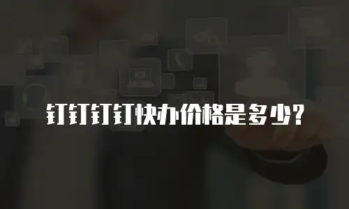 钉钉钉钉快办价格是多少？