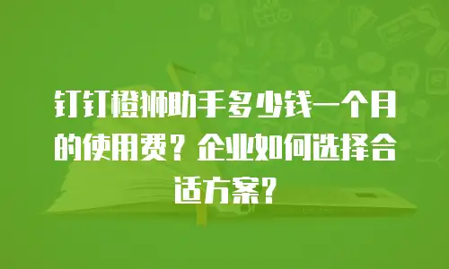 钉钉橙狮助手多少钱一个月的使用费？企业如何选择合适方案？
