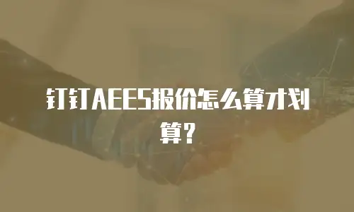 钉钉AEES报价怎么算才划算？