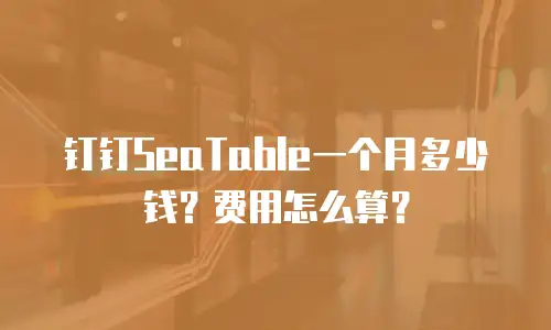 钉钉SeaTable一个月多少钱？费用怎么算？