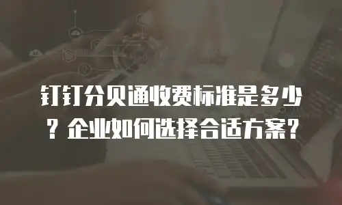 钉钉分贝通收费标准是多少？企业如何选择合适方案？