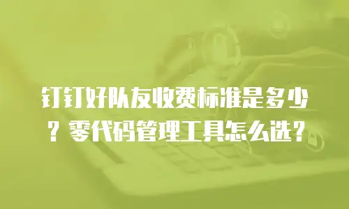 钉钉好队友收费标准是多少？零代码管理工具怎么选？