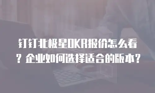 钉钉北极星OKR报价怎么看？企业如何选择适合的版本？