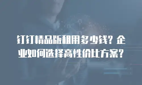 钉钉精品版租用多少钱？企业如何选择高性价比方案？