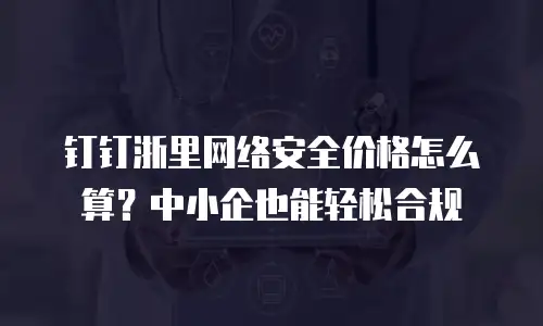 钉钉浙里网络安全价格怎么算？中小企也能轻松合规
