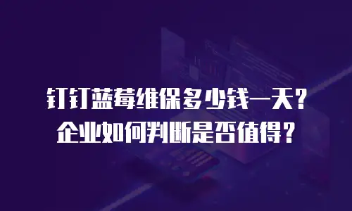 钉钉蓝莓维保多少钱一天？企业如何判断是否值得？